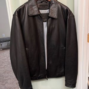 Black Leather Bomber Jacket